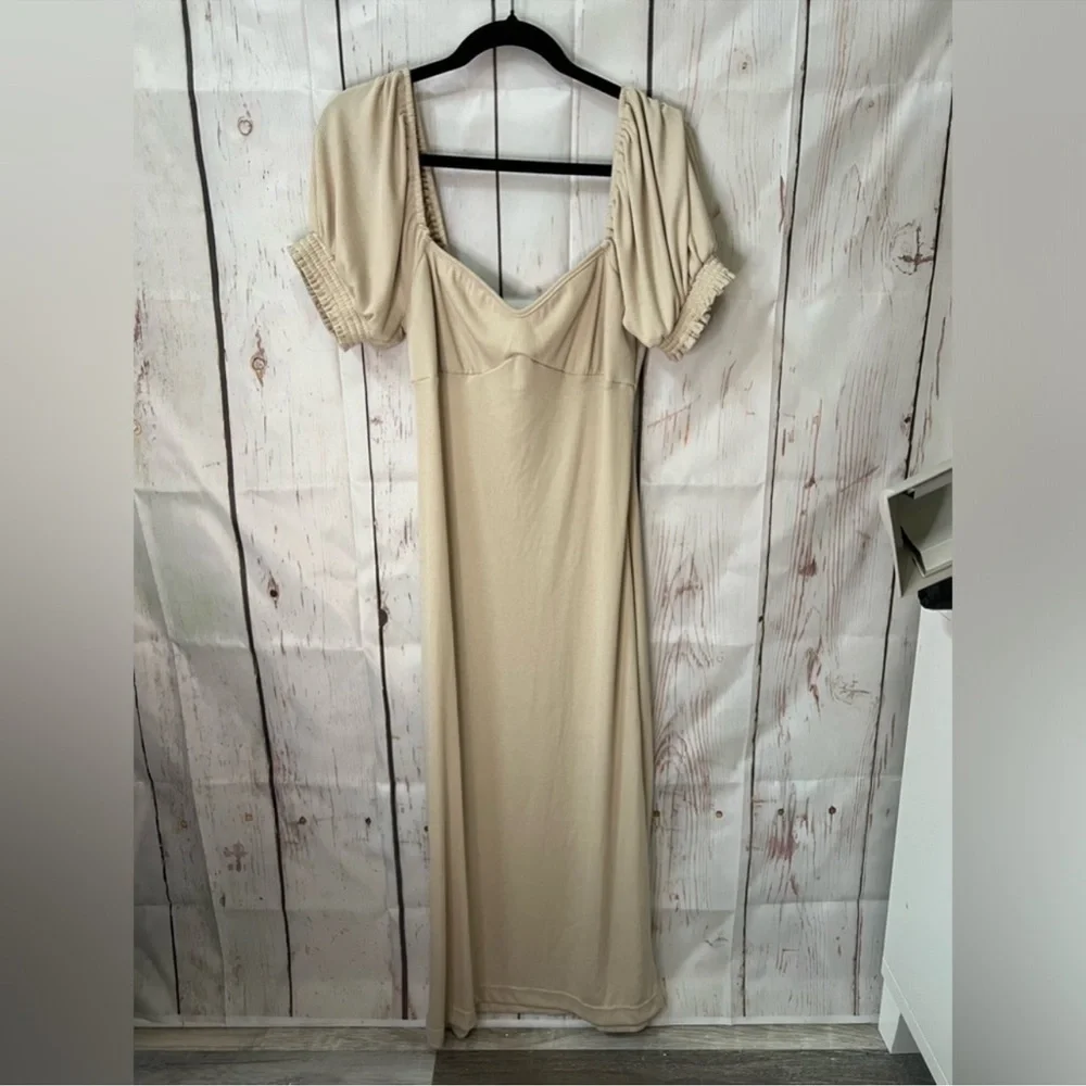NWT Free People Beach Bell Air Midi Dress   Ribbed, Square Neckline, Size M